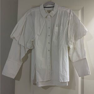 Pilcro white button-down shirt, size XS
 Ivory Collared Blouse